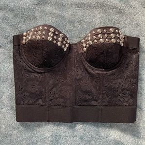 Rhinestone Corset Lingerie Tube Top